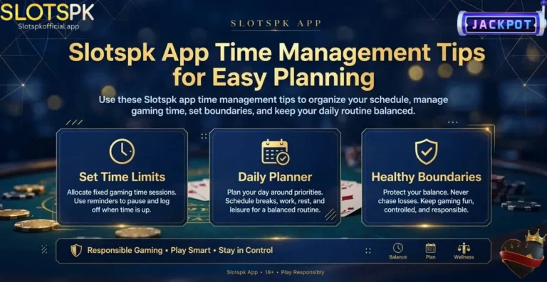 Slotspk App Time Management Tips