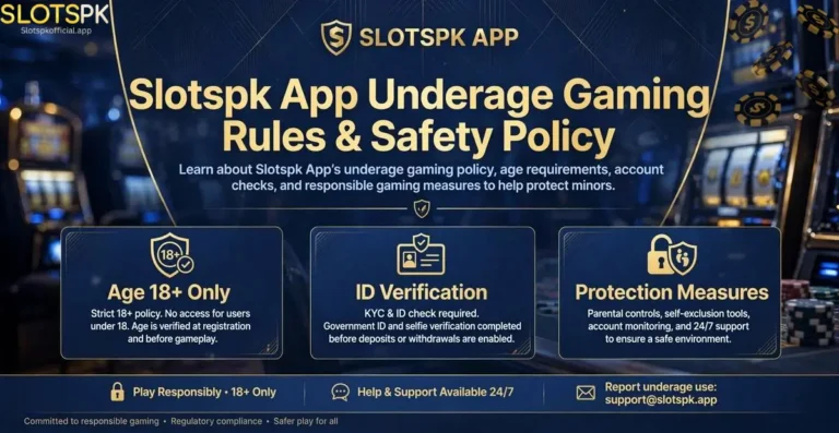 Slotspk App Underage Gaming Policy
